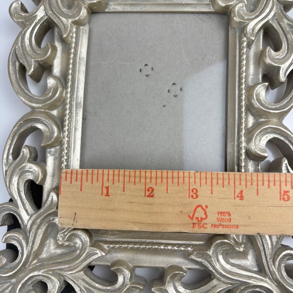 Vintage Cynthia Rowley Ornate Silver-Tone Photo Frame 4x6 Photo Tabletop Baroque - Picture 5 of 8